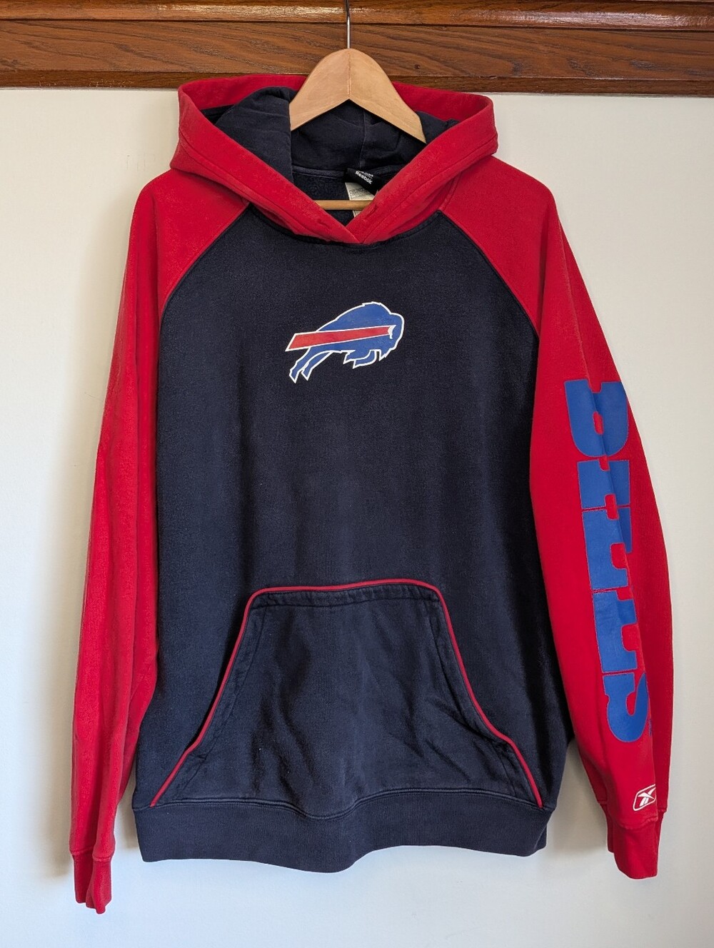 Y2K Buffalo Bills Hoodie Hooded Sweatshirt Mens Medium Reebok NFL Football